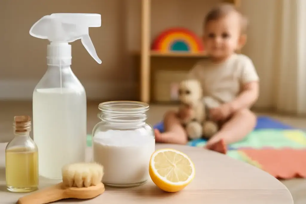Detergenti ecologici fatti in casa per superfici delicate dei bambini: la ricetta che elimina i batteri senza rischi