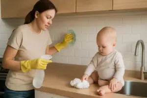 Come lavare superfici lavabili della cucina senza lasciare residui chimici: la guida per un ambiente baby friendly
