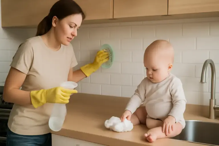 Come lavare superfici lavabili della cucina senza lasciare residui chimici: la guida per un ambiente baby friendly