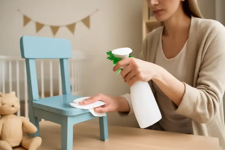 Come ridurre la carica batterica sui mobili dei piccoli senza alcool: il sistema che non secca i materiali e rispetta la pelle