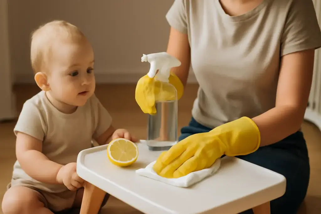 Sicurezza delle pulizie a base di limone per le superfici dei bambini: le accortezze che evitano fastidi alla pelle sensibile
