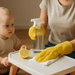 Sicurezza delle pulizie a base di limone per le superfici dei bambini: le accortezze che evitano fastidi alla pelle sensibile
