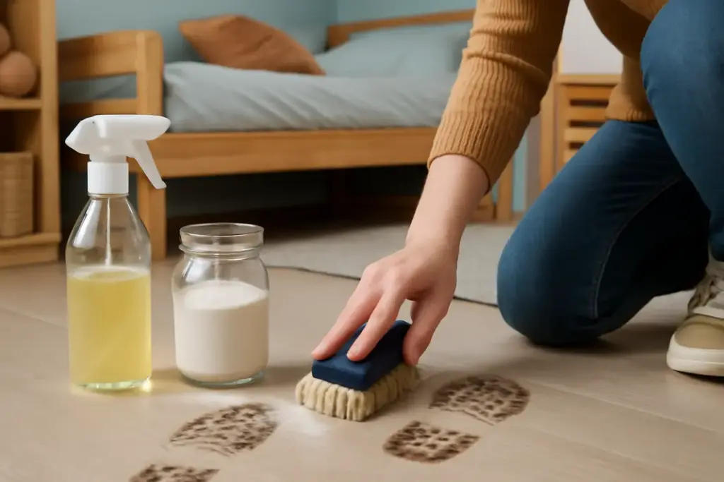 Quale metodo naturale funziona contro le orme di scarpe sul pavimento della cameretta? Soluzione rapida con ingredienti che hai già in casa