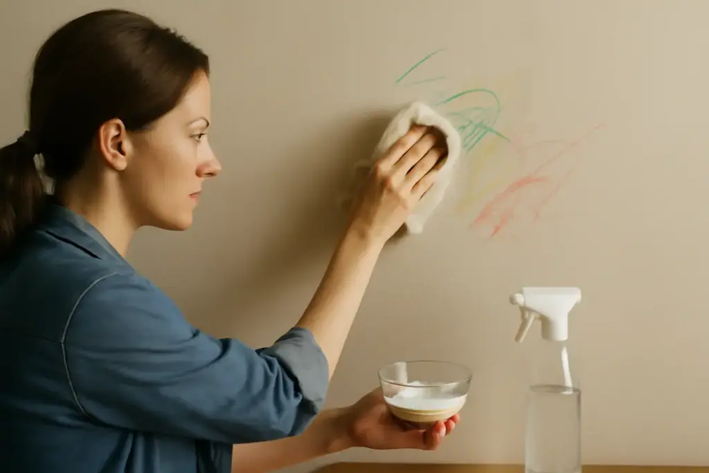Come pulire le pareti sporche di pastelli con rimedi casalinghi: tecnica semplice che rispetta la pittura