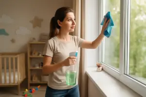 Pulire i vetri delle finestre di una stanza per bambini senza lasciare residui: i passaggi ‘green’ che garantiscono brillantezza a prova di bimbo