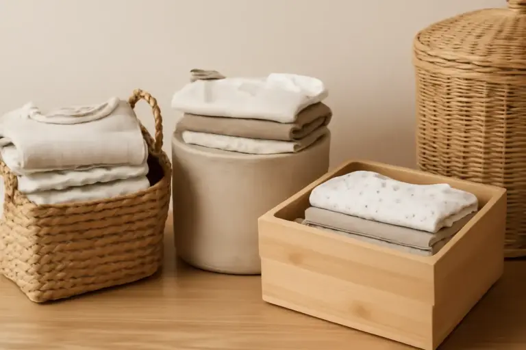 Quali contenitori sono adatti per riporre vestiti di neonati? I materiali naturali che evitano cattivi odori e muffa