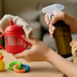 Spray naturale per la pulizia degli oggetti d’uso quotidiano dei bimbi: la ricetta semplice che protegge la pelle da residui aggressivi