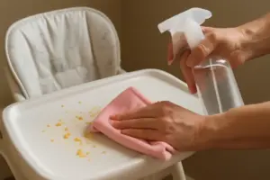 Rimedio casalingo per eliminare tracce di cibo secco dal tavolo dei piccoli: soluzione dolce ed efficace in poche mosse