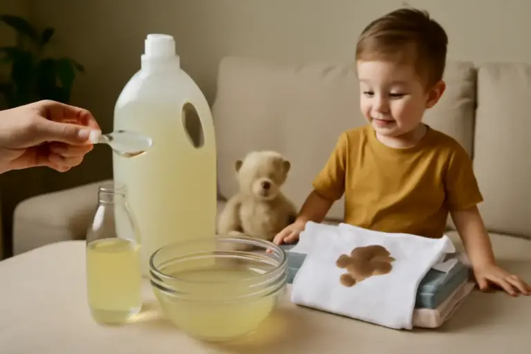 Come evitare che i detersivi fai-da-te lascino macchie sui tessuti vicini ai bambini: le proporzioni ideali che assicurano pulizia senza tracce