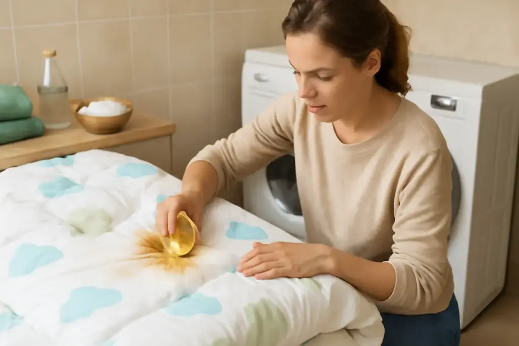 Come smacchiare il piumone dei bambini in modo naturale senza rovinarlo: il trucco che elimina ogni alone