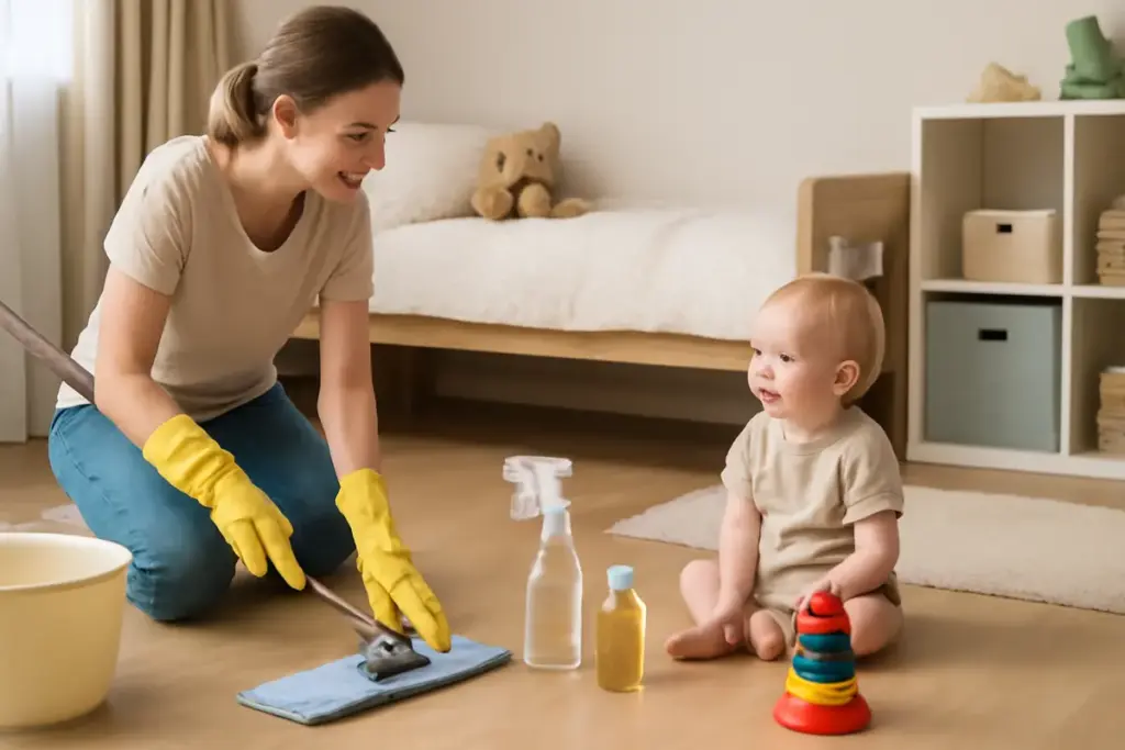 Come pulire il pavimento della cameretta con prodotti naturali evitando residui nocivi: risultati migliori per chi ha bambini piccoli