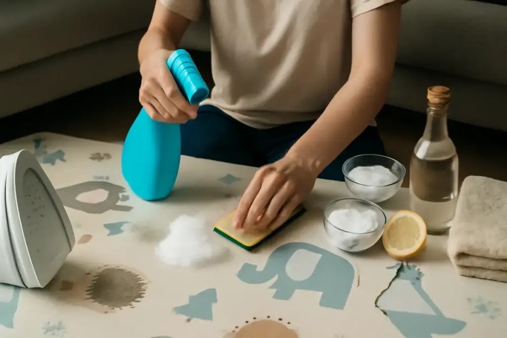 Gli errori più comuni durante la pulizia dei tappeti gioco: le alternative naturali che allungano la durata e migliorano l’igiene